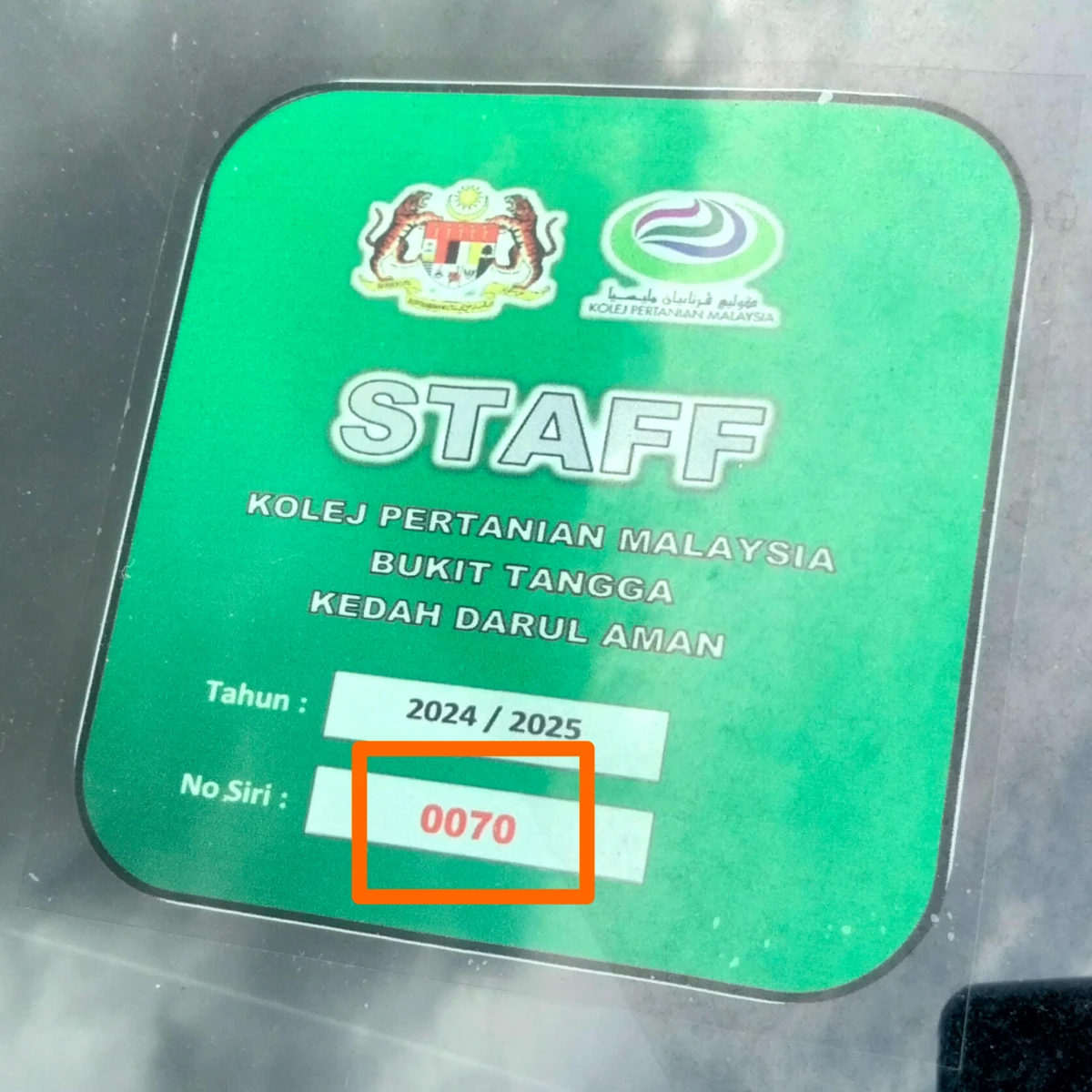 VDP Sticker Cermin Kereta Bangsar